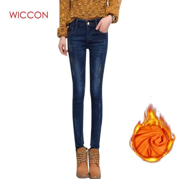 

cashmere winter warm stretching high waist jeans femme skinny solid jeans women pant velvet female winter large size, Blue