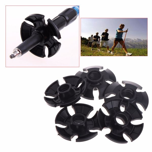 

5pcs outdoor climbing trekking snowflake mud guard hiking accessory cane fender