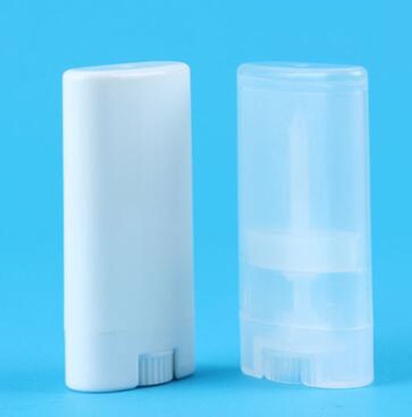 Portátil DIY 2000 Pçs / lote 15 ml de Plástico Vazio Oval Lip Balm Tubos Desodorante Recipientes Branco Claro Batom Moda Legal Lip Tubes