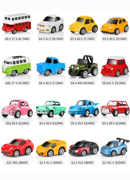 

mini diecast alloy car model toy, cartoon bus, jeep, cute sports car, pull-back, ornament, christmas kid birthday boy gifts, collecting, 2-1