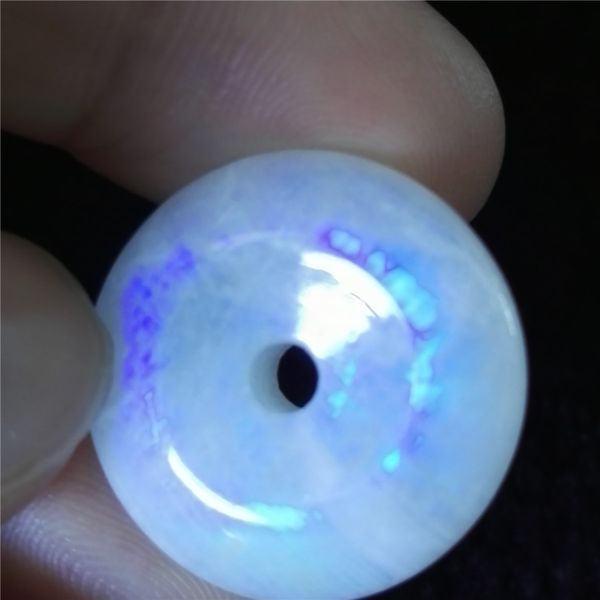 

genuine blue light natural moonstone pendant gemstone crystal necklace dount shape fashion woman pendant 20*7mm, Silver