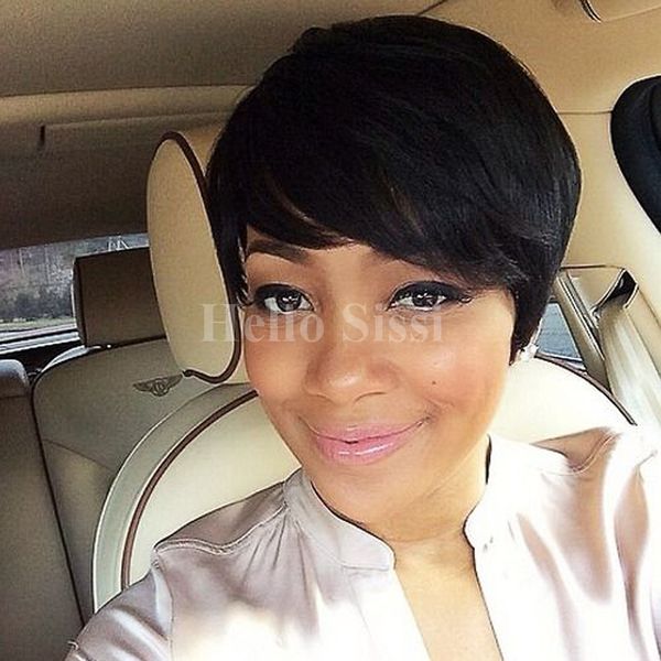 Pixie Human Natural Hair Wigs With Baby Hair For Black Women Short