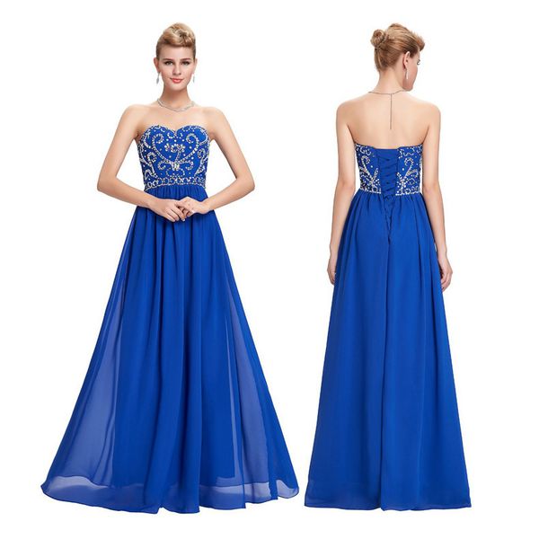 

бисером шифон линия вечерние платья 2019 длинные платья выпускного вечера новый этаж длина вечерние платья черный синий, Black;red