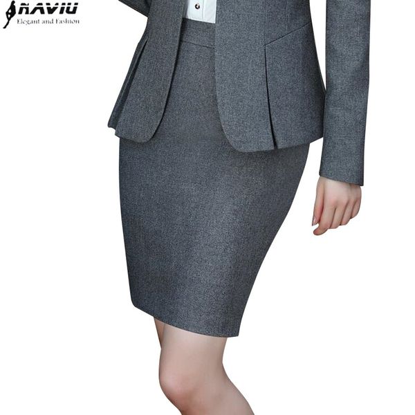 

skirt female spring 2017 new professional formal work hips skirt office ladies plus size gray black step