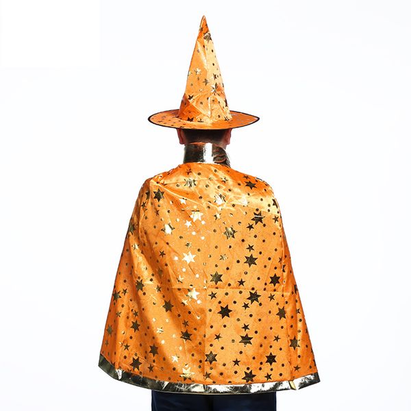 

7 colors new fashion cute halloween five-pointed star costumes wizard witch hat party cosplay props clear hats for kids clacks, Blue