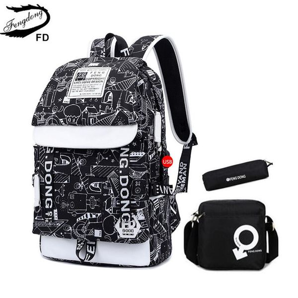 

fengdong 3 pcs kids school bag set waterproof school backpack for boy schoolbag backpack student pen pencil bag boys school bags y18110107