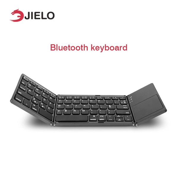 

folding bluetooth keyboard bt wireless portable twice foldable touchpad keypad for ios/android/windows ipad tablet