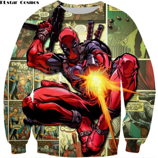 

plstar cosmos drop shipping 2018 new fashion 3d hoodies anime funny deadpool 3d print men women hooded sweatshirt zs298, Black