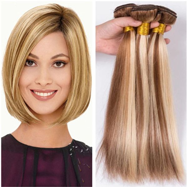 2019 Piano Color Brazilian Human Hair Weave Bundles Straight Light