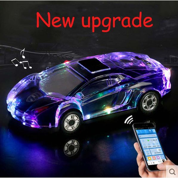 

mll-63 colorful crystal led light car shape mini portable bluetooth wireless speaker subwoofer stereo support usb fm radio mp3 music player