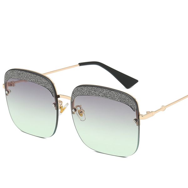 

vintage oversized rimless square sunglasses women mirror flat big eyewear brand designer clear lens sunglsses uv400 fml, White;black