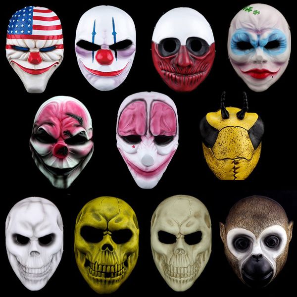 

h&d halloween horror mask payday 2 mask c game series resin scary clown masquerade party mascara carnaval