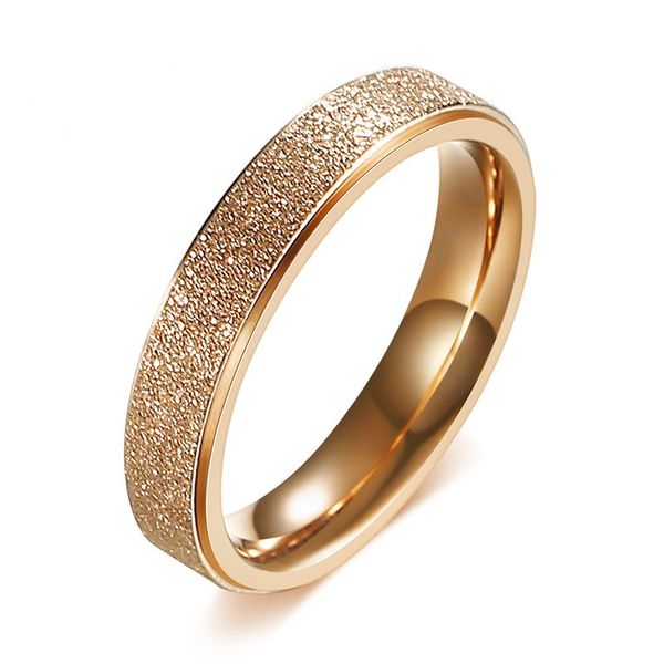 

4 мм и 6 мм розовое золото цвет моды простой кольцо любовника кольца из нержавеющей стали ювелирный подарок для мальчиков девочек j048, Silver