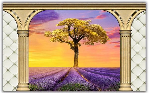 

wallpaper 3d mural for living room fantasy big tree romantic lavender european 3d stereo tv background wall home decor living room wall co