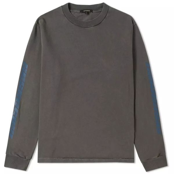 

Kanye West Long Sleeve Disigner T shirts Crew Neck Tees Fashion Thick Pullover Shirt For Men Gray Color