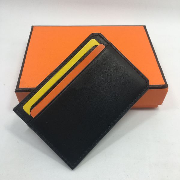 

Черный натуральная кожа Card Case мужчины тонкий Card Wallet бизнес ID кредитные карты держ
