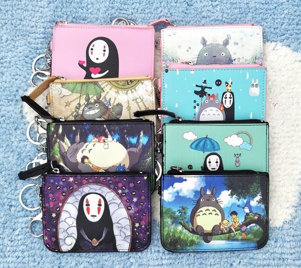 

2018 time-limited trousse kawaii totoro no face man card holder coin wallet money bag ornament chain anime handbag 9x12cm new, Red;black
