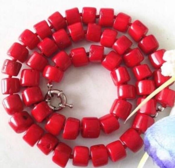 

charming 10mm natural red sea coral necklace, Silver