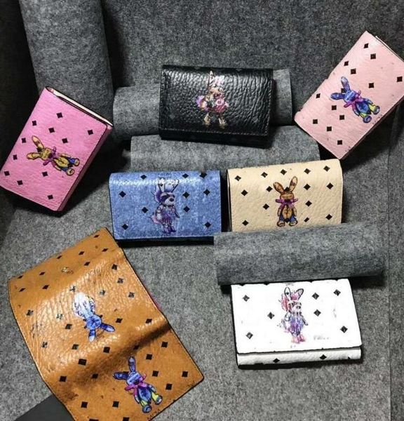 

new south korea trifold wallet 3d rabbit wallet, Red;black