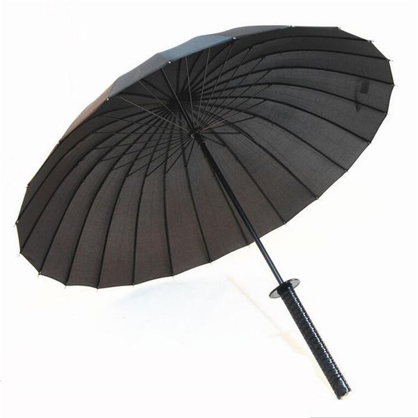 

cool black japanese samurai ninja sword katana umbrella sunny & rainny long-handle semi-automatic 8, 16 or 24 ribs
