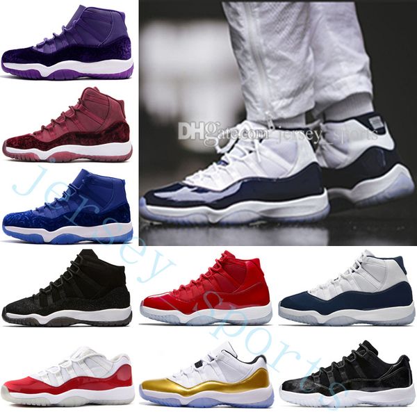

new 11 high gym red midnight navy men basketball shoes 11s bred 72-10 space jam 45 barons prm heiress black stingray sports shoes sneakers