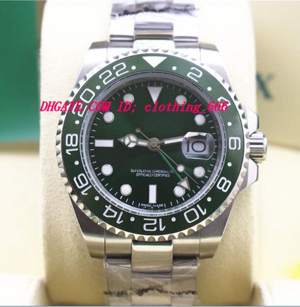 

luxury watches ii 18k white gold green dial ceramic bezel - 116718 automatic men's watch wristwatch, Slivery;brown