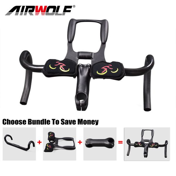 Airwolf carbon road bike handlbar racing bicycle bend bar 31.8*400//420//440mm 3K