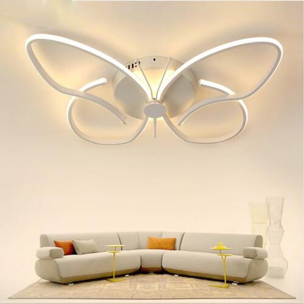 Minimalista moderno LED teto luz borboleta candelabro iluminação lâmpada de casa dimmível para quarto de quarto quarto