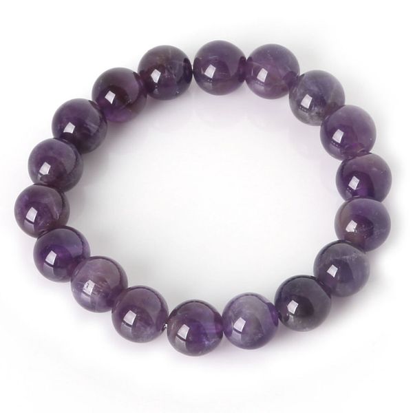 

charm bracelet with natural stone beads 6mm 8mm 10mm purple amethysts beaded bracelet for man women jewelry friend gift, Black