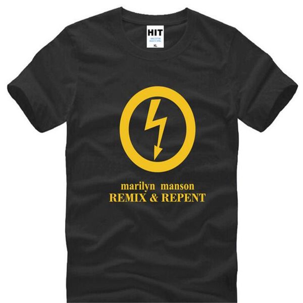 

manson marilyn remix & repent rock men's t-shirt t shirt for men new short sleeve cotton casual male tee camisetas masculina, White;black