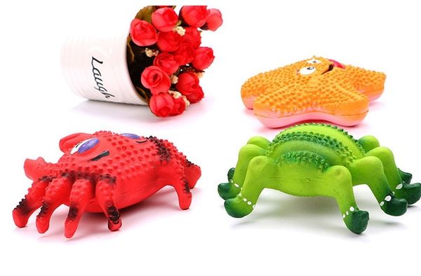 

non-toxic latex playing bite-resistant dog teeth silent toys hair teddy dog crab spider starfish