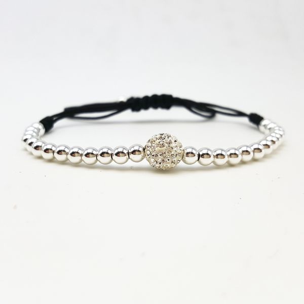 

fashion imperial crown charm men's bracelets micro pave cz beads trendy braided macrame bracelets, Black