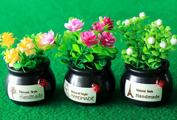 Simulation Flower Pot Culture Car Ornament Automobile Pot Culture Car Interior Decoration Multi Use Simulation Potted Ornament Car Accessory Car