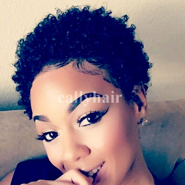 Short Brazilian Hair Wigs For Black Women Natural Black Afro Kinky