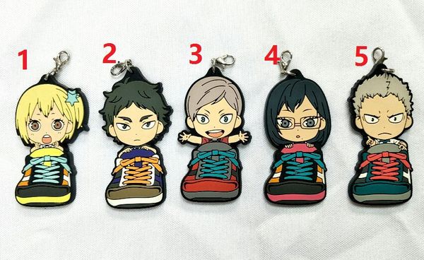 

haikyuu anime keychain oikawa tooru kozume kenma kuroo tendo satori koutarou hinata rubber strap/mobile phone strap, Silver