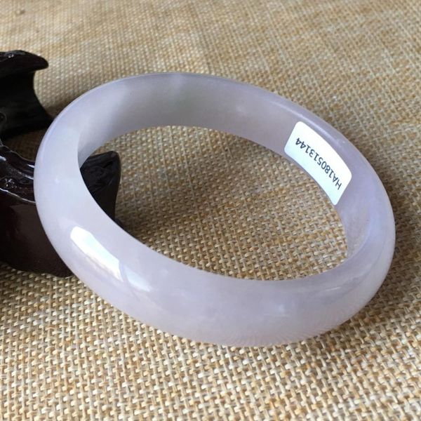 

59mm certified (grade a)100% natural lavender stoneite stone bracelet bangle 13144, Black