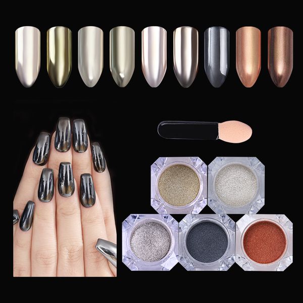 

nee jolie mirror nail glitter rose gold champagne silver gold chrome pigment powder nail art dust glitters nailart uv gel 1g