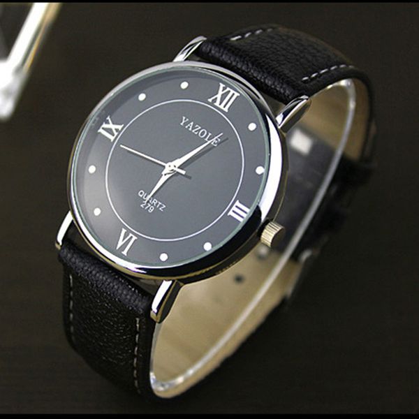 

2018 yazole watch men minimalist watches mens watches leather band analog quartz relojes hombre relogio masculino, Slivery;brown