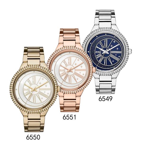 

fashion women's watch crystal rose gold 6551 gold 6550 blue 6549 wristwatch, Slivery;brown
