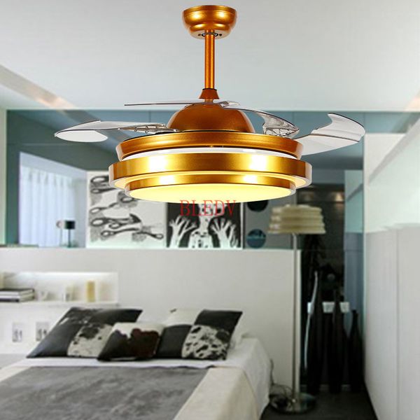 2019 42inch Factory Wholesale Modern Invisible Fan Lights Acrylic Leaf Led Ceiling Fans 110v 220v Wireless Control Ceiling Fan Light From Fried