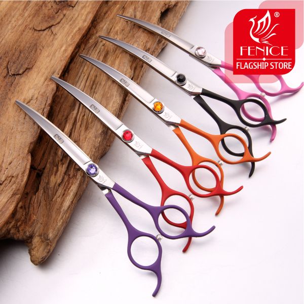 

professional colorful 6.5 inch 8 inch pet dog small animal grooming hair cut curved scissors