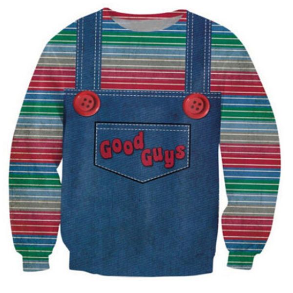 

the evil good guys toy hoodies men/women halloween chucky print 3d sweatshirt casual pullover plus size s-5xl ing, Black