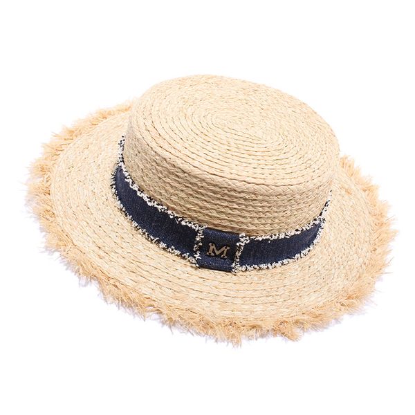 

ladies summer lafite straw hat raw sun hat, Blue;gray