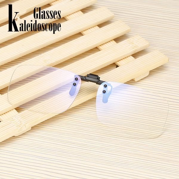 

anti blue light glasses women men clip on eyeglasses clear computer blue-ray eyewear clip flip up glasses, Silver