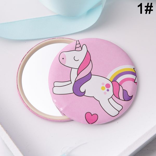 

1pc 7cm cartoon unicorn mini mirror mini pocket makeup mirror cosmetic compact mirrors espelho de maquiagem espejos de bolsillo