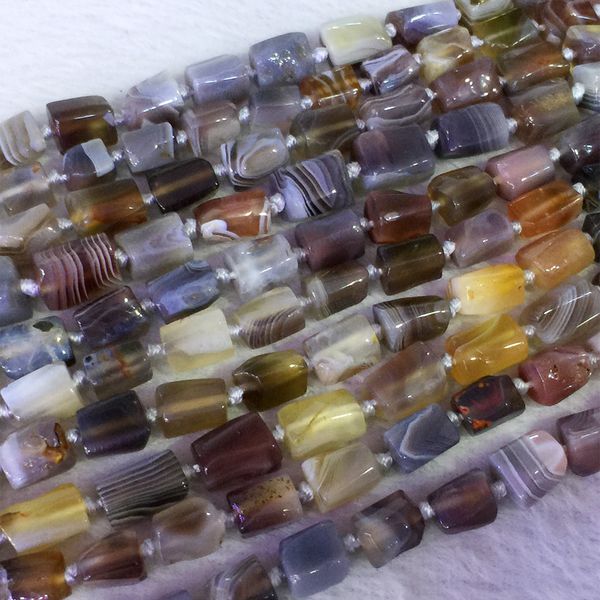 

natural genuine gray orange multi-color lace botswana agate fortification onyx nugget form loose smooth beads 6-8mm 05385, Black