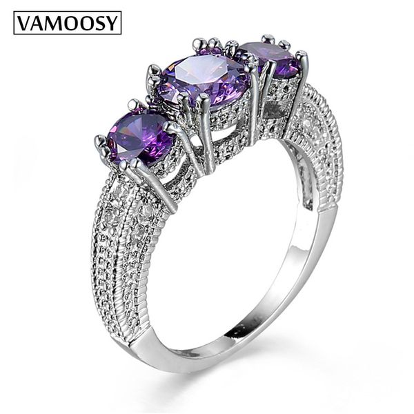 

vamoosy 2018 explosion white snowflake romantic style cubic zircon rings jewelry for women ring accessories new fashion gifts, Golden;silver