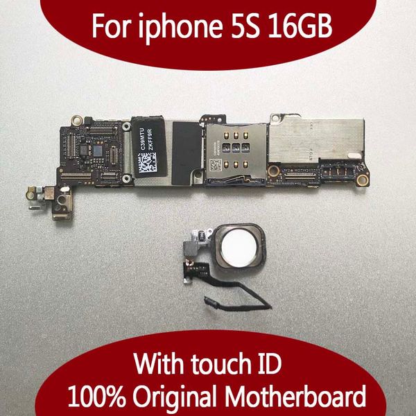 Getestet gut funktionierend für iPhone 5S 16 GB 32 GB Motherboard mit Touch ID Fingerabdruck, Original entsperrt für iPhone 5S Logic Board