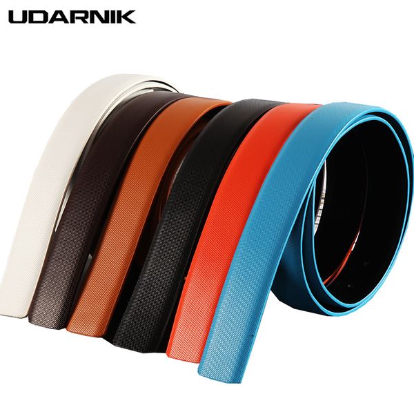 

1 pcs men women casual faux leather belt solid 4 colors waist strap waistband without buckle 3.3cm fashion 038-367, Black;brown
