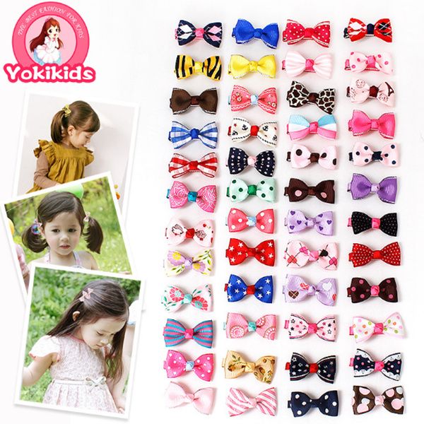 

ins flower bow hair clips baby beautiful barrettes cute hair accessories infant dot polka leopard bandanas headband hair clips lc691-1, Slivery;white